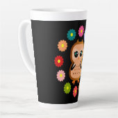 Tasse Latte Jolie Chouette Cute Kawaii Illustration de dessin  (Angle gauche)