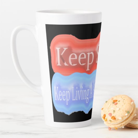 Tasse Latte Jolie Conception D'Oeuvres D'Art Sur "Keep Smiling (En situation)
