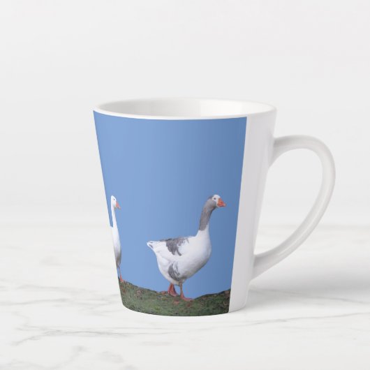 Tasse Latte Jolie croûte d'oies. Musique en latte bleue (Droite)