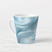 Tasse Latte Jolie Feminine Bleu Clair Faux Satin (Angle gauche)