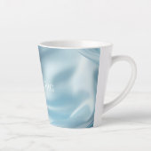 Tasse Latte Jolie Feminine Bleu Clair Faux Satin (Droite)