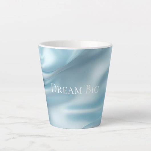 Tasse Latte Jolie Feminine Bleu Clair Faux Satin (Devant)