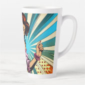Tasse Latte Jolie Femme Dansant Salsa Pop Art (Droite)