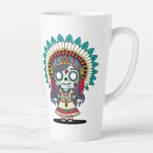 Tasse Latte Jolie fille amérindienne zombie