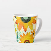 Tasse Latte Jolie folk Art Fleurs Jaunes (Angle droit)