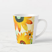 Tasse Latte Jolie folk Art Fleurs Jaunes (Droite)