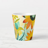 Tasse Latte Jolie folk Art Fleurs Jaunes (Devant)