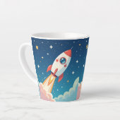 Tasse Latte Jolie fusée spatiale qui décolle (Angle gauche)