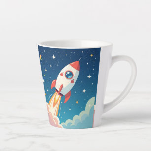 Tasse Latte Jolie fusée spatiale qui décolle