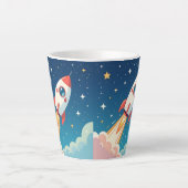Tasse Latte Jolie fusée spatiale qui décolle (Devant)