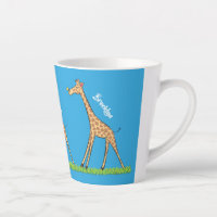 Jolie girafe avec dessin animé de papillon