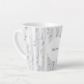 Tasse Latte Jolie lavande blanc floral rayures douche de maria (Angle gauche)