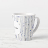 Tasse Latte Jolie Lavande Fleurs Blanches Rayures Shower de Ma (Angle droit)