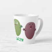Tasse Latte Jolie olives joyeux chantant dessin animé (Angle droit)