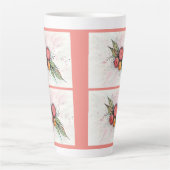 Tasse Latte Jolie pâte en latte de fleur aquarelle pour café o (Devant)