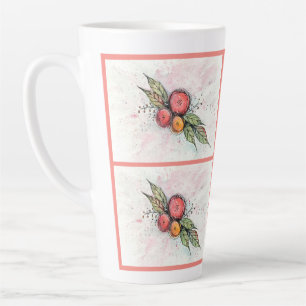 Tasse Latte Jolie pâte en latte de fleur aquarelle pour café o