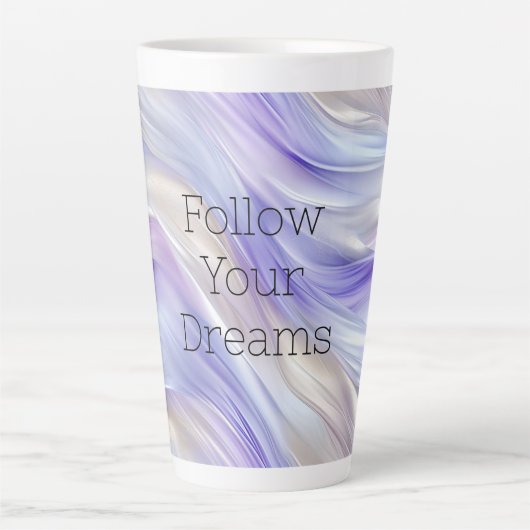 Tasse Latte Jolie perle bleu violet perle blanc perles (Devant)
