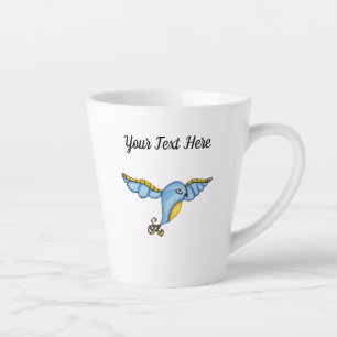 Tasse Latte Jolie Queue de vol Whimsical Scrollolled