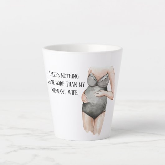 Tasse Latte Jolie Romantique Grossesse Femme Cadeau Avec Citat (Devant)