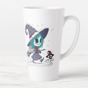 Tasse Latte Jolie sorcière hivernale