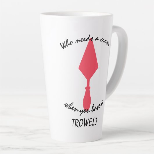 Tasse Latte Jolie Trowel archéologue rose et noir (Angle droit)