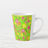 Tasse Latte Jolie Tulipe Motif Naturel Vert Fleur Printemps (Droite)