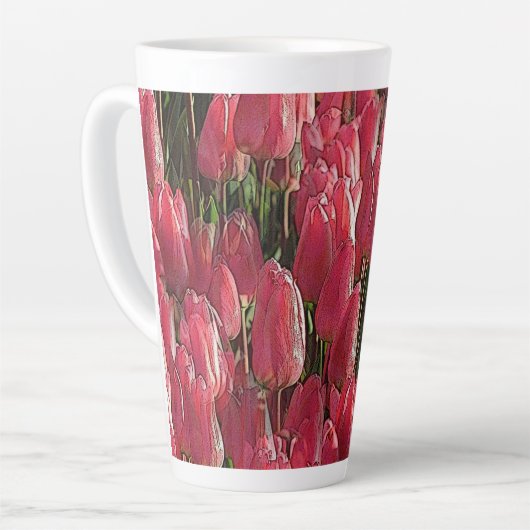 Tasse Latte Jolie tulipe rose (Angle gauche)