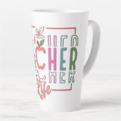 Tasse Latte Jolie Vie d'Enseignant (Angle droit)