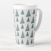 Tasse Latte Jolies arbres Doodles rose vert (Angle droit)
