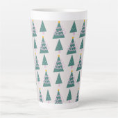 Tasse Latte Jolies arbres Doodles rose vert (Devant)