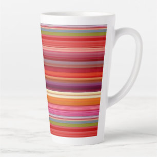 Tasse Latte Jolies couleurs rayées vintage