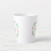 Tasse Latte Jolies fleurs de printemps Wreath Monogrammé (Devant)