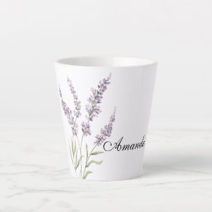 Tasse Latte Jolies Fleurs Lavande