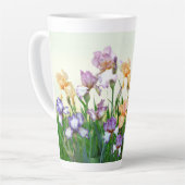 Tasse Latte Jolies Fleurs Printemps Irises (Angle gauche)