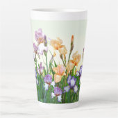 Tasse Latte Jolies Fleurs Printemps Irises (Devant)