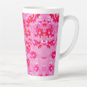 Tasse Latte Jolies Fleurs Rouges (Droite)