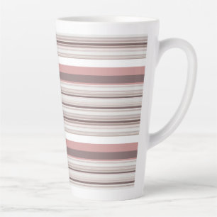 Tasse Latte Jolies rayures blanches marron