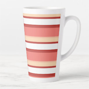 Tasse Latte Jolies rayures blanches roses