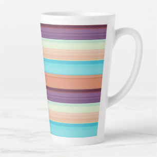 Tasse Latte Jolies rayures bleues marron