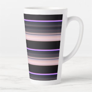 Tasse Latte Jolies rayures noir gris vintage