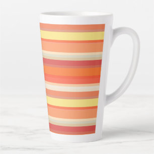 Tasse Latte Jolies rayures orange rouge