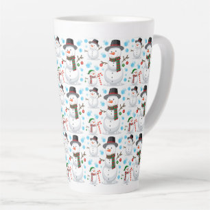 Tasse Latte Jolis bonhommes de neige de Noël