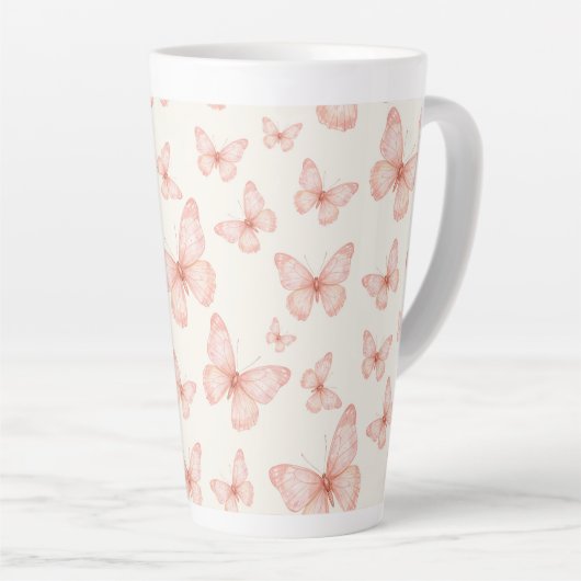 Tasse Latte Jolis papillons roses (Angle droit)