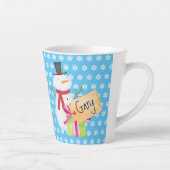 Tasse Latte Jolly Snowman Avec Un Cadeau De Noël (Droite)