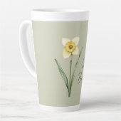 Tasse Latte Jonquille verte blanche jaune fleur (Angle gauche)