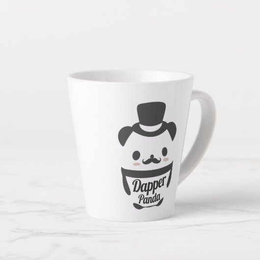 Tasse Latte Jote Dapper Panda Porté Chapeau Haut (Angle droit)