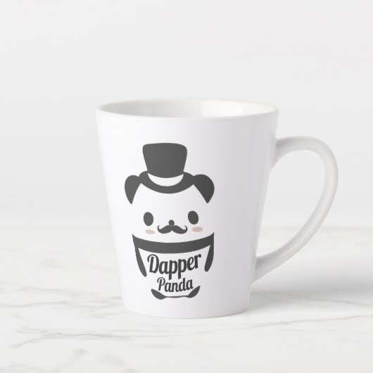 Tasse Latte Jote Dapper Panda Porté Chapeau Haut (Droite)
