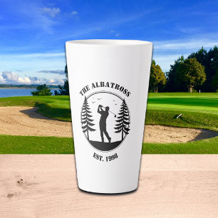 Tasse Latte Joueur de golf Pins des arbres Ajouter un nom