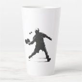 Tasse Latte Joueur de Pickleball Silhouette Sport Design (Devant)