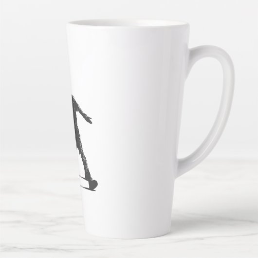 Tasse Latte Joueur de Pickleball Silhouette Sport Design (Droite)